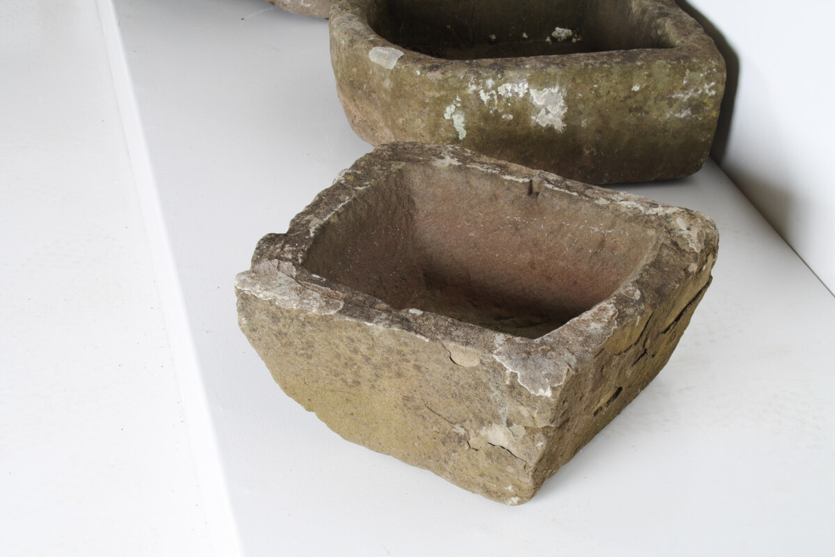 Petite Primitive Carved Stone Antique Wabi Sabi Organic Sandstone Planter Pot - Image 15
