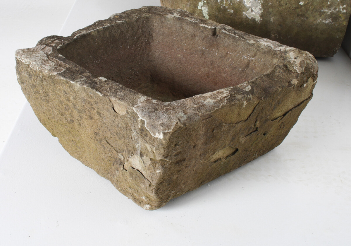 Petite Primitive Carved Stone Antique Wabi Sabi Organic Sandstone Planter Pot - Image 14