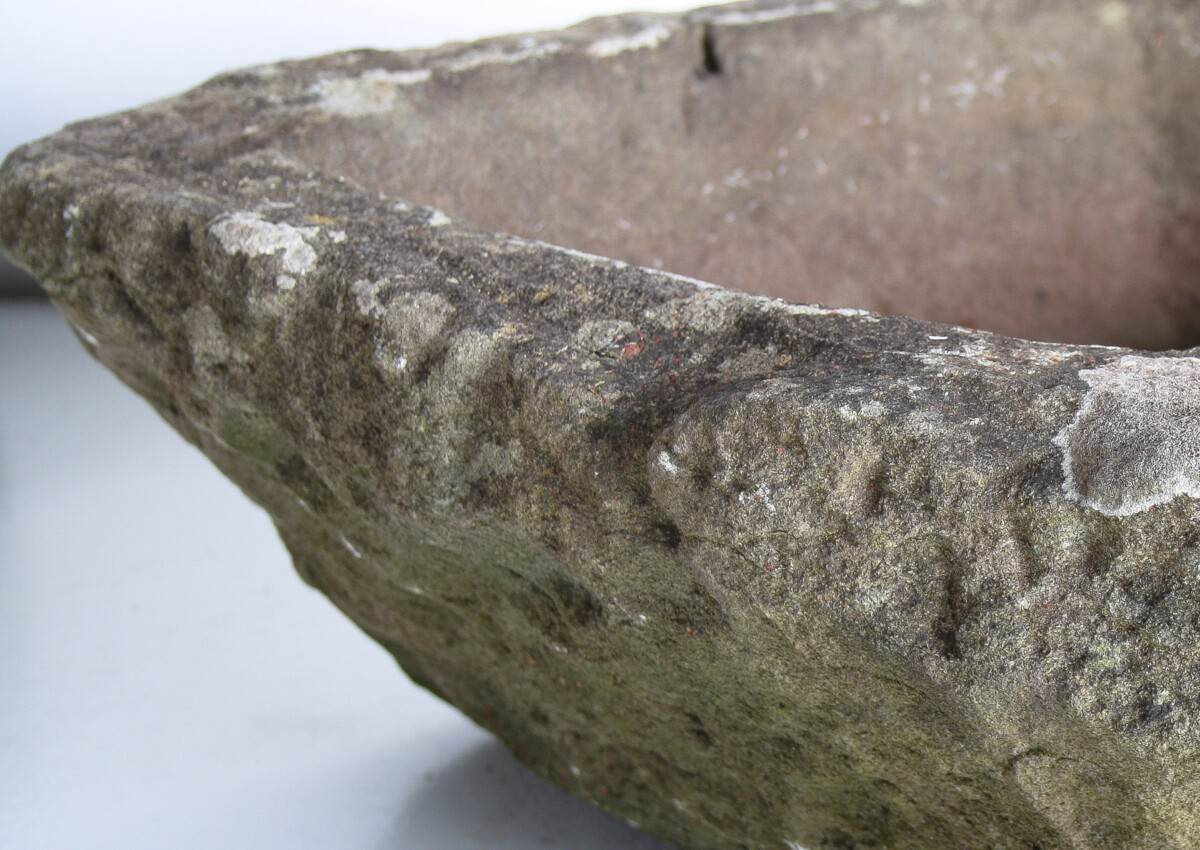Petite Primitive Carved Stone Antique Wabi Sabi Organic Sandstone Planter Pot - Image 10