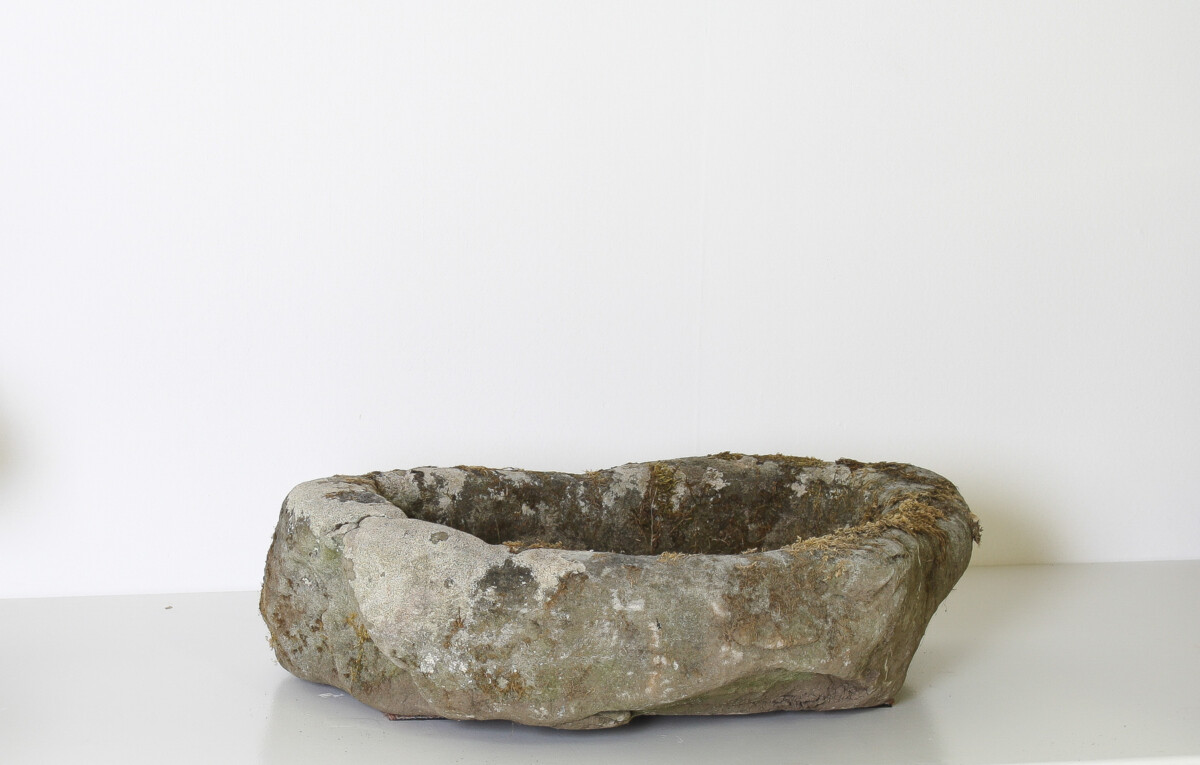 Primitive Carved Stone Trough Planter Weathered Sandstone Garden Feature | Bonsai Pot - Image 3