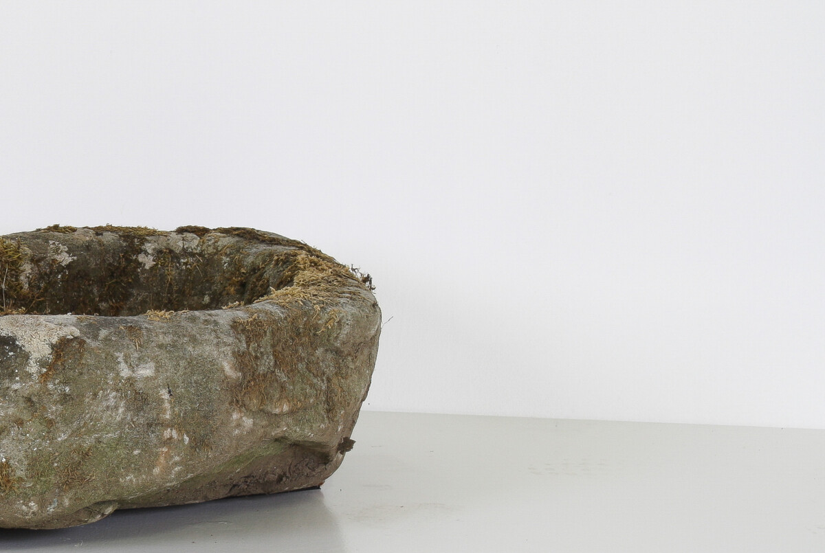 Primitive Carved Stone Trough Planter Weathered Sandstone Garden Feature | Bonsai Pot - Image 8