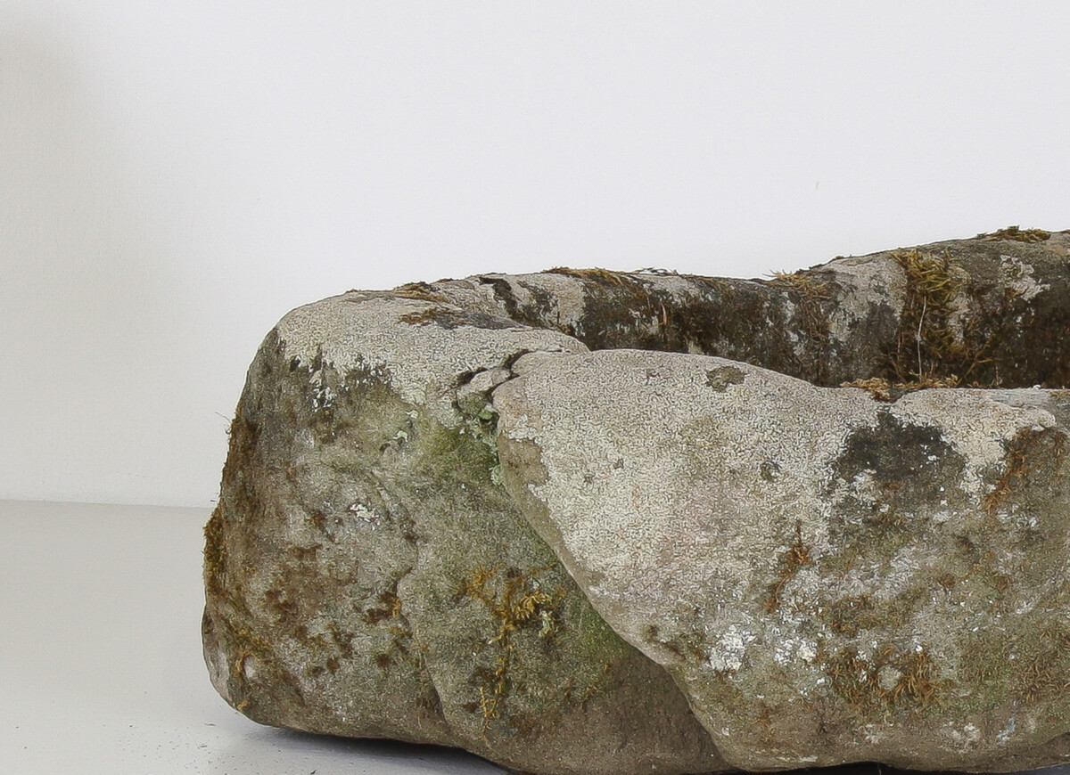 Primitive Carved Stone Trough Planter Weathered Sandstone Garden Feature | Bonsai Pot - Image 7