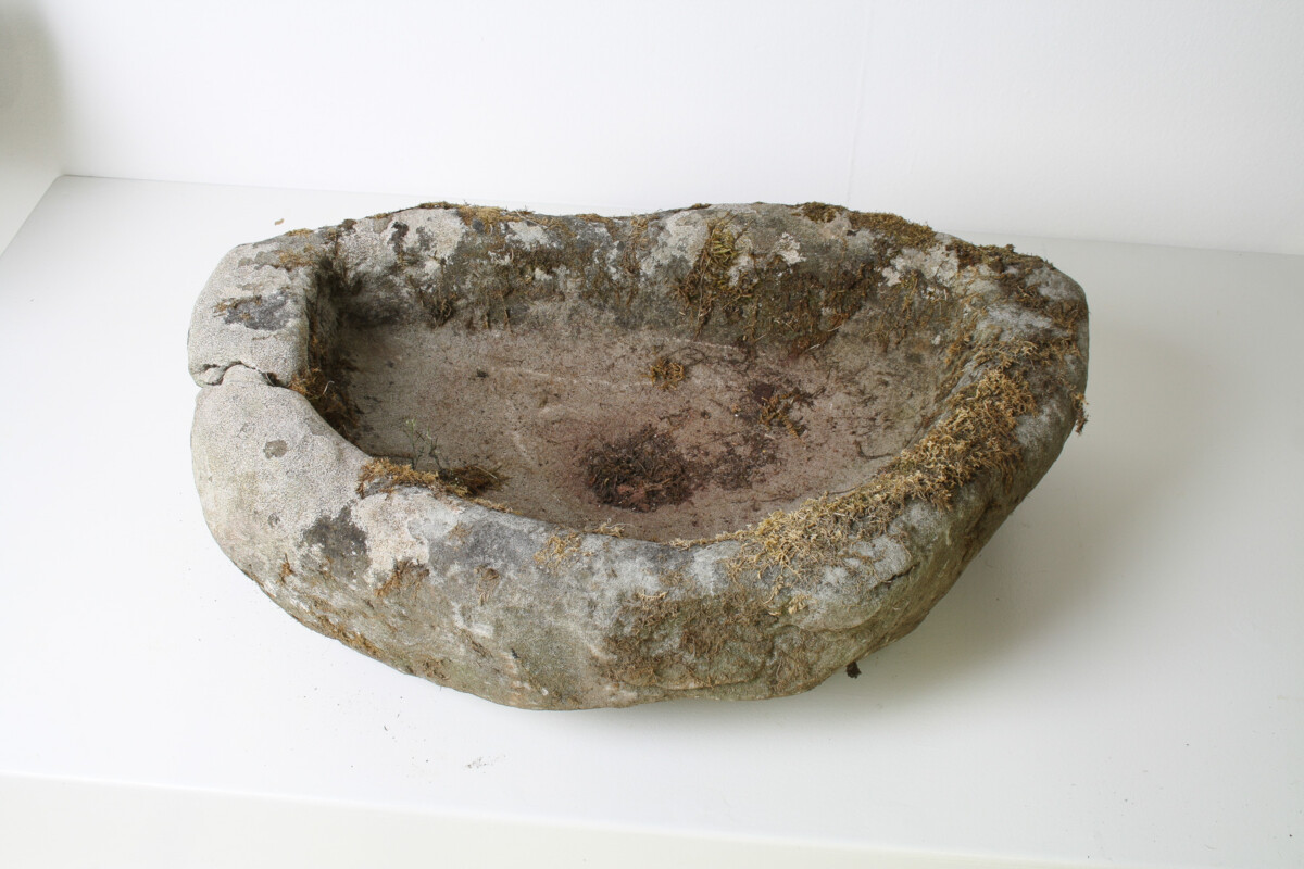 Primitive Carved Stone Trough Planter Weathered Sandstone Garden Feature | Bonsai Pot - Image 2