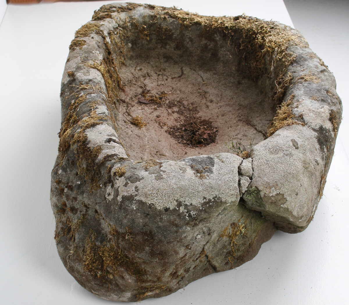 Primitive Carved Stone Trough Planter Weathered Sandstone Garden Feature | Bonsai Pot - Image 19