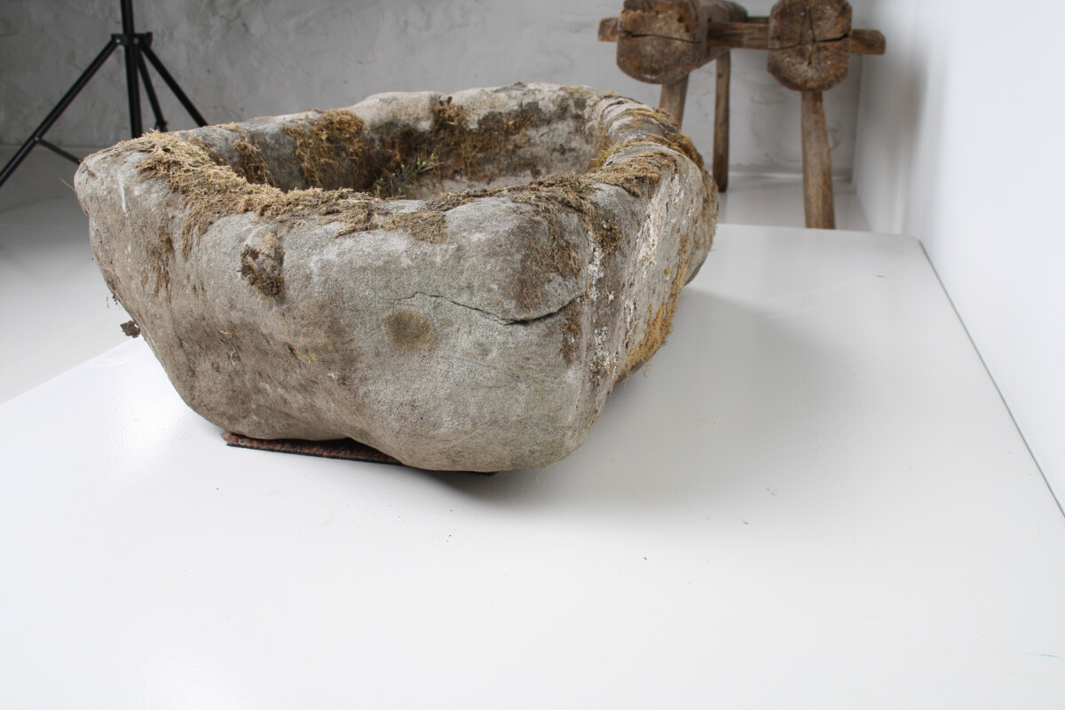 Primitive Carved Stone Trough Planter Weathered Sandstone Garden Feature | Bonsai Pot - Image 17