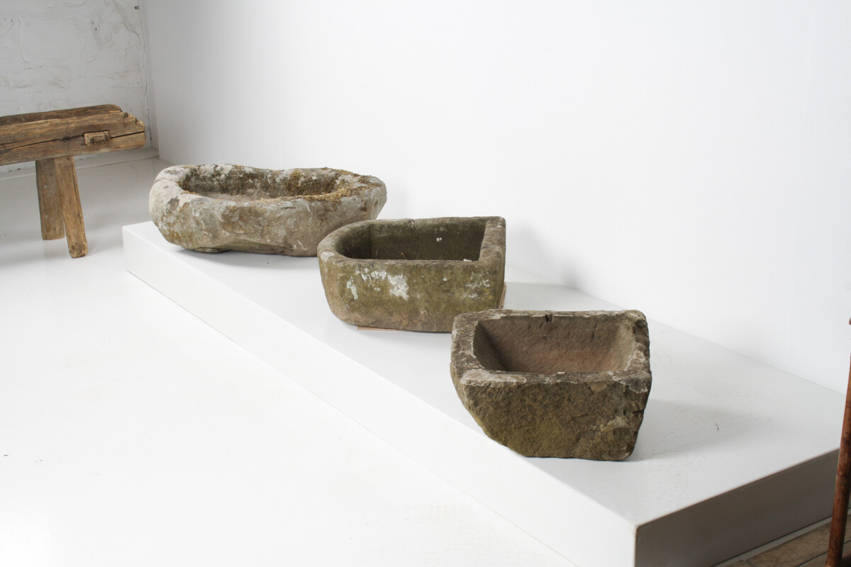 Small D Shape Carved Stone Weathered Sandstone Planter | Bonsai Pot - Image 16