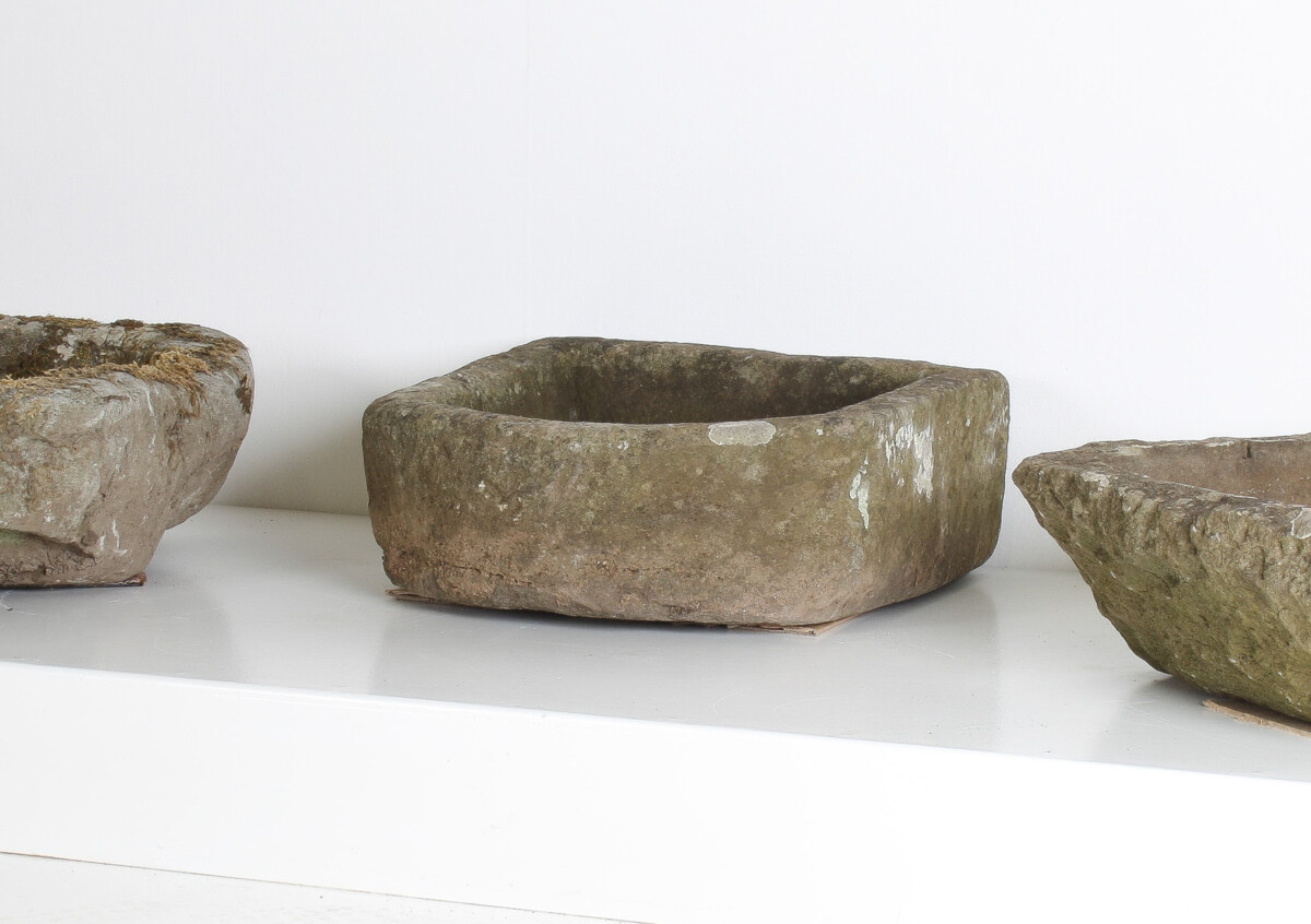 Small D Shape Carved Stone Weathered Sandstone Planter | Bonsai Pot - Image 15