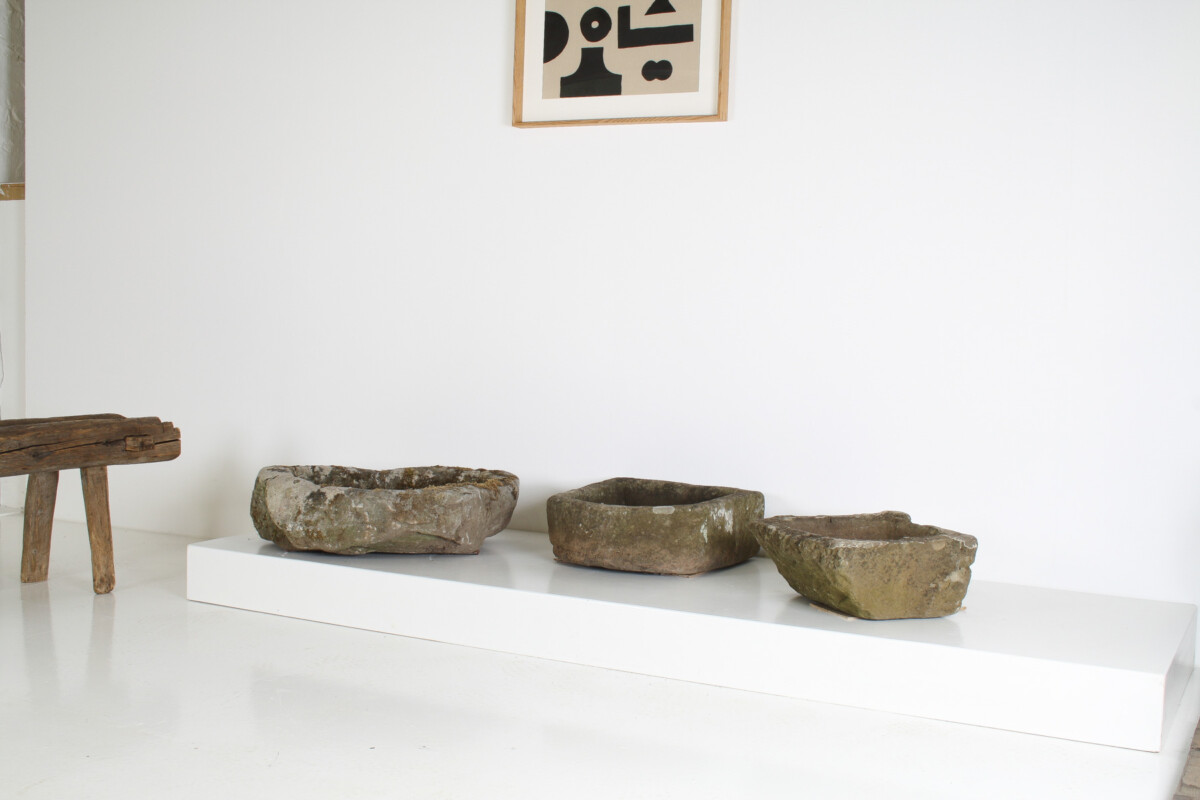 Small D Shape Carved Stone Weathered Sandstone Planter | Bonsai Pot - Image 14