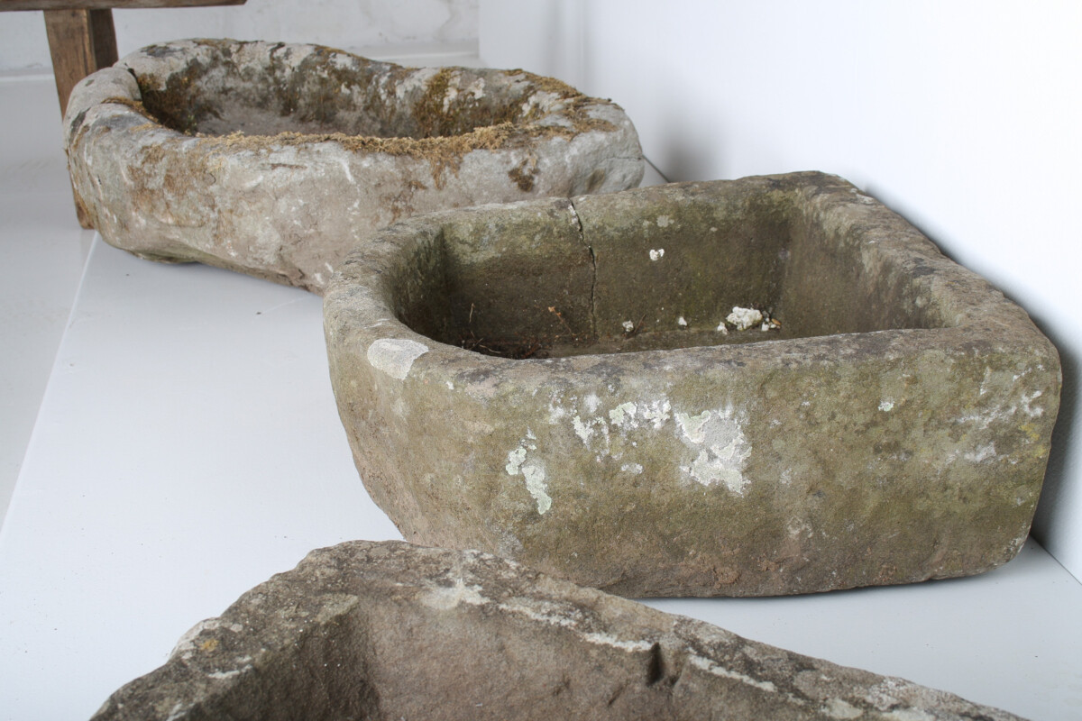Small D Shape Carved Stone Weathered Sandstone Planter | Bonsai Pot - Image 13