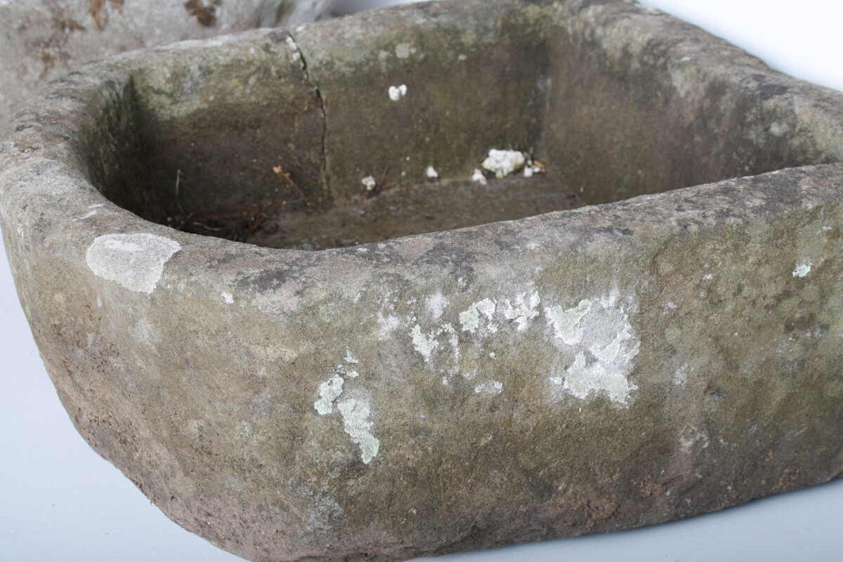 Small D Shape Carved Stone Weathered Sandstone Planter | Bonsai Pot - Image 12