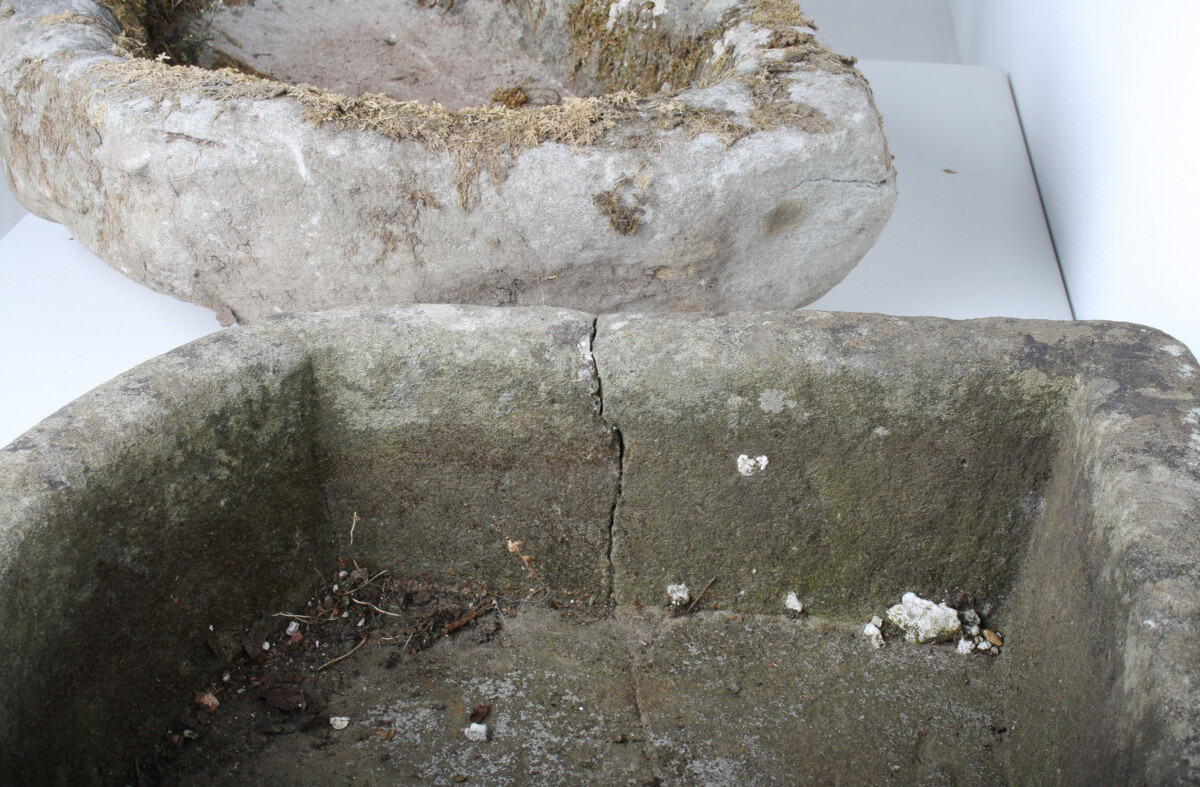 Small D Shape Carved Stone Weathered Sandstone Planter | Bonsai Pot - Image 10