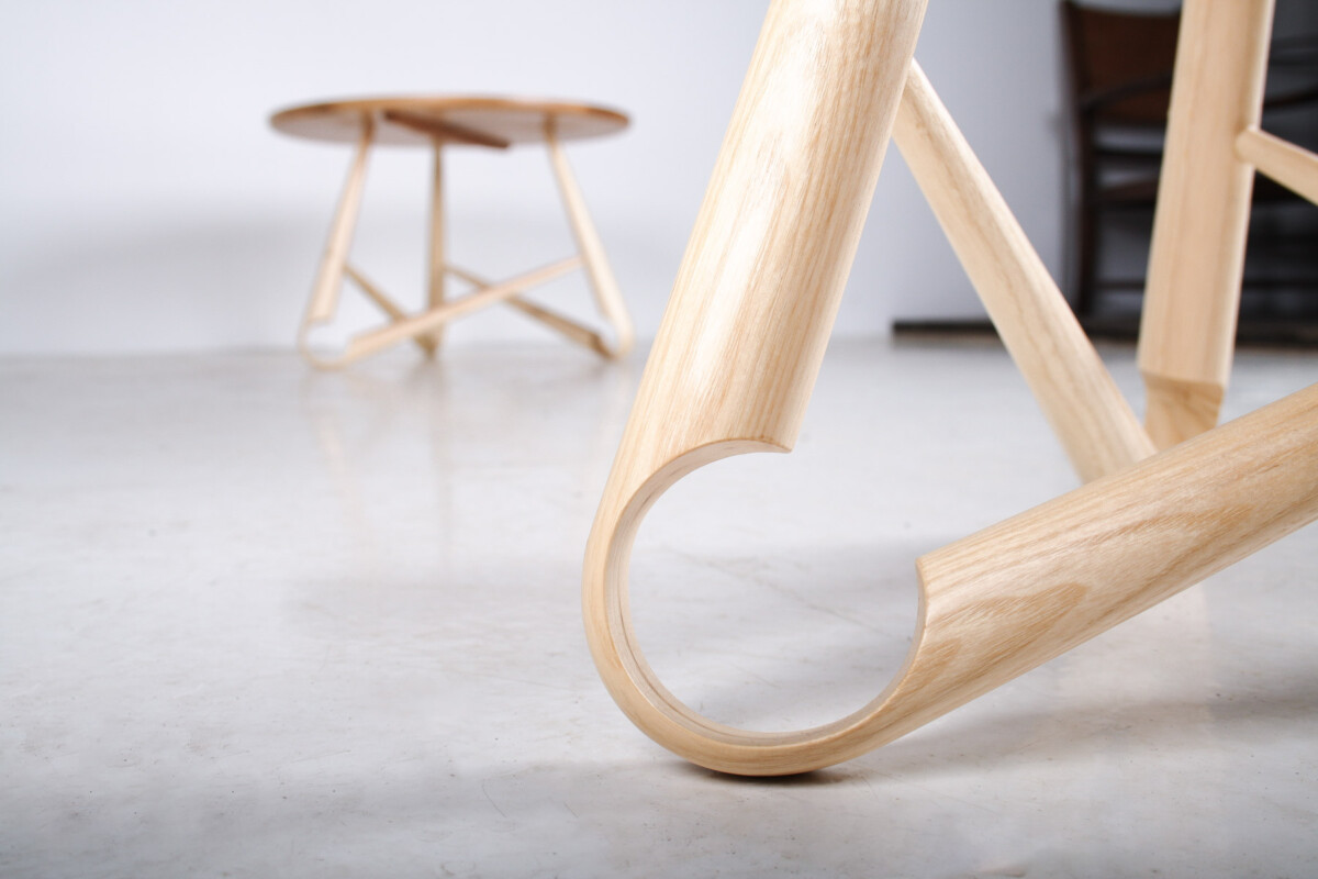 Handcrafted Bentwood Side Table ‘Sŵs’ Collection - By Welsh Artist Dylan Glyn - Image 6