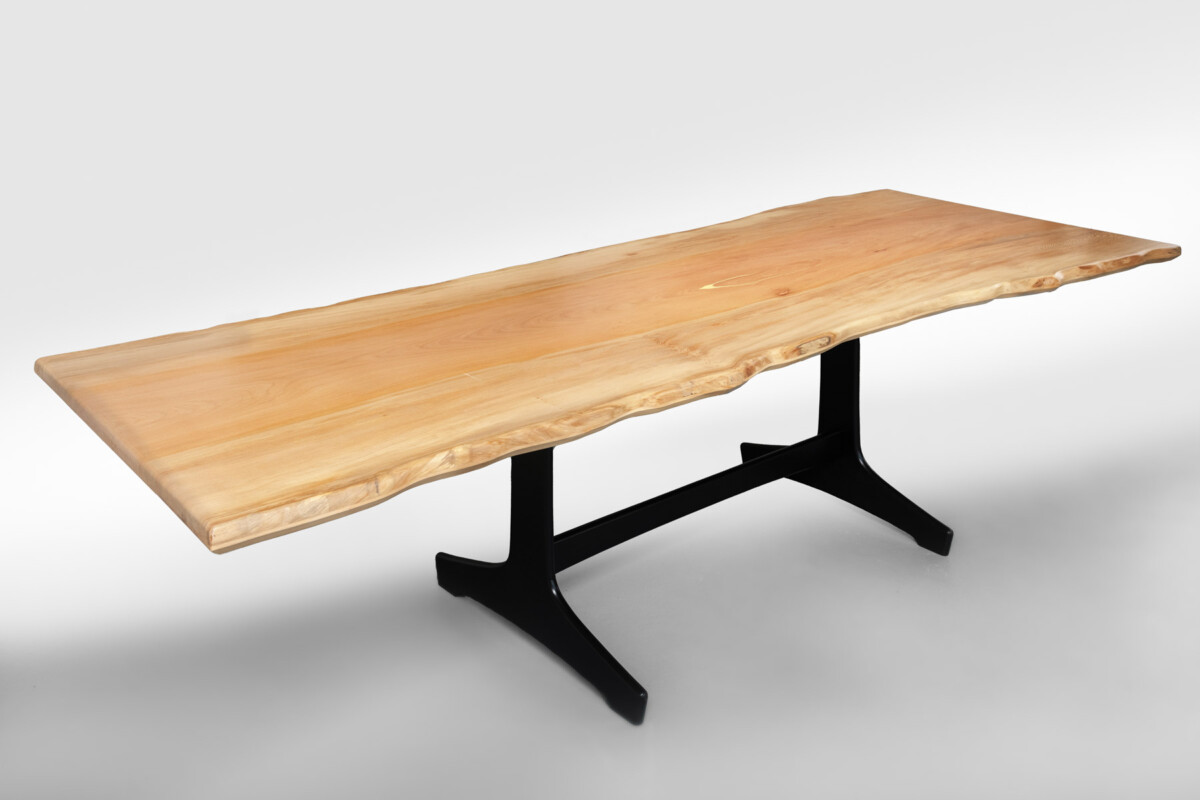 Large Cotemporary London Plane Solid Wood Live Edge Dining Table - 10 Person