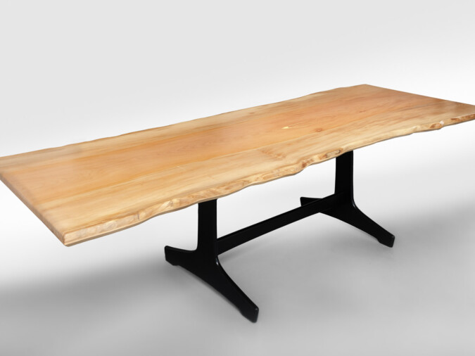 Large Cotemporary London Plane Solid Wood Live Edge Dining Table - 10 Person