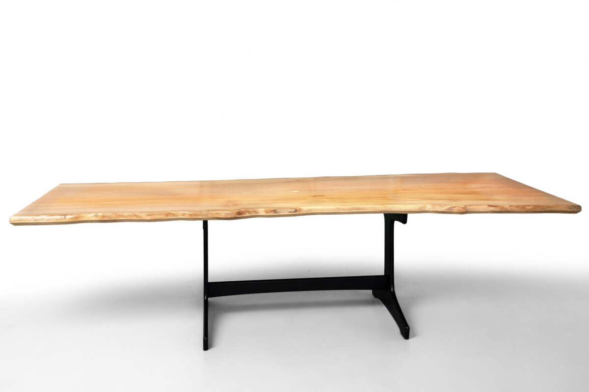 Large Cotemporary London Plane Solid Wood Live Edge Dining Table - 10 Person - Image 9