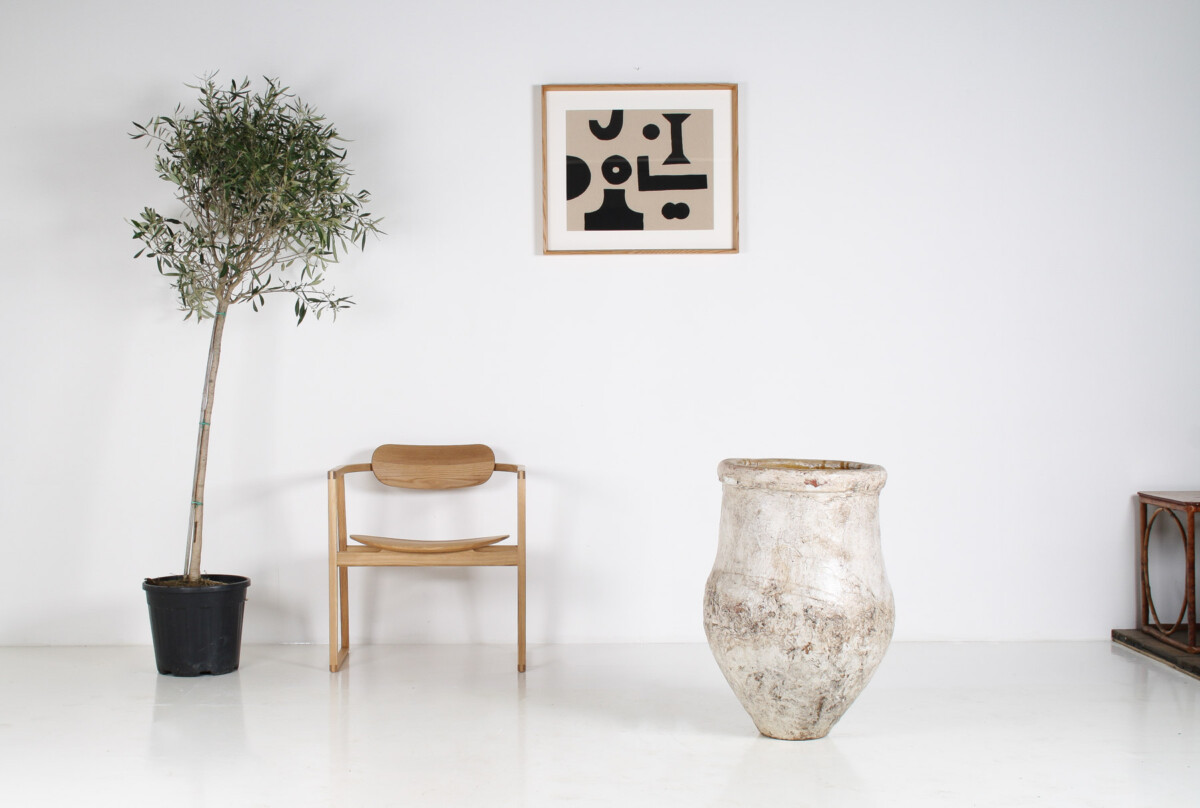 Large Floor Standing Amphora Olive Pot Garden Planter with Aged Patina - Image 6