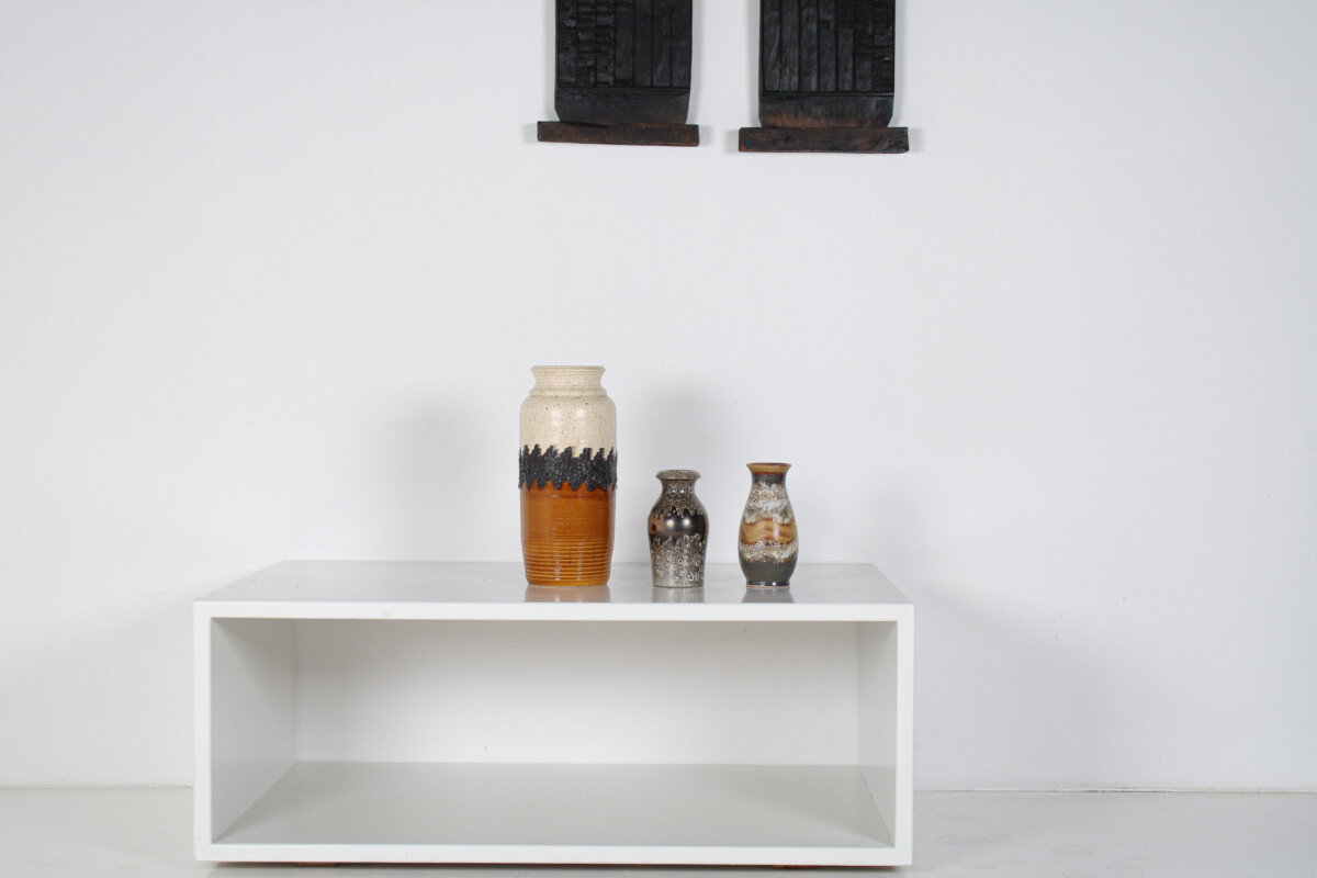 A Pair of West German Pottery Lava Vases in Earthy Vibrant Tones - Image 14