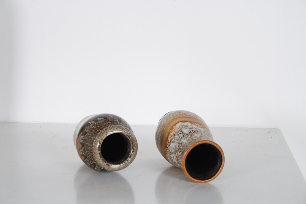 A Pair of West German Pottery Lava Vases in Earthy Vibrant Tones - Image 10