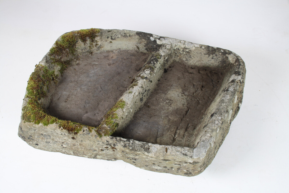 Primitive Carved Stone Trough Planter Weathered Organic Garden Feature | Bonsai Display - Image 2