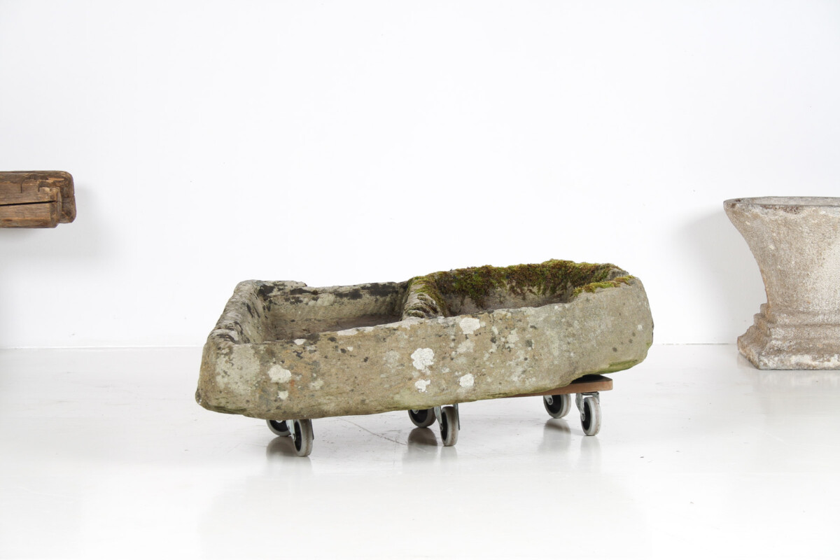 Primitive Carved Stone Trough Planter Weathered Organic Garden Feature | Bonsai Display - Image 10