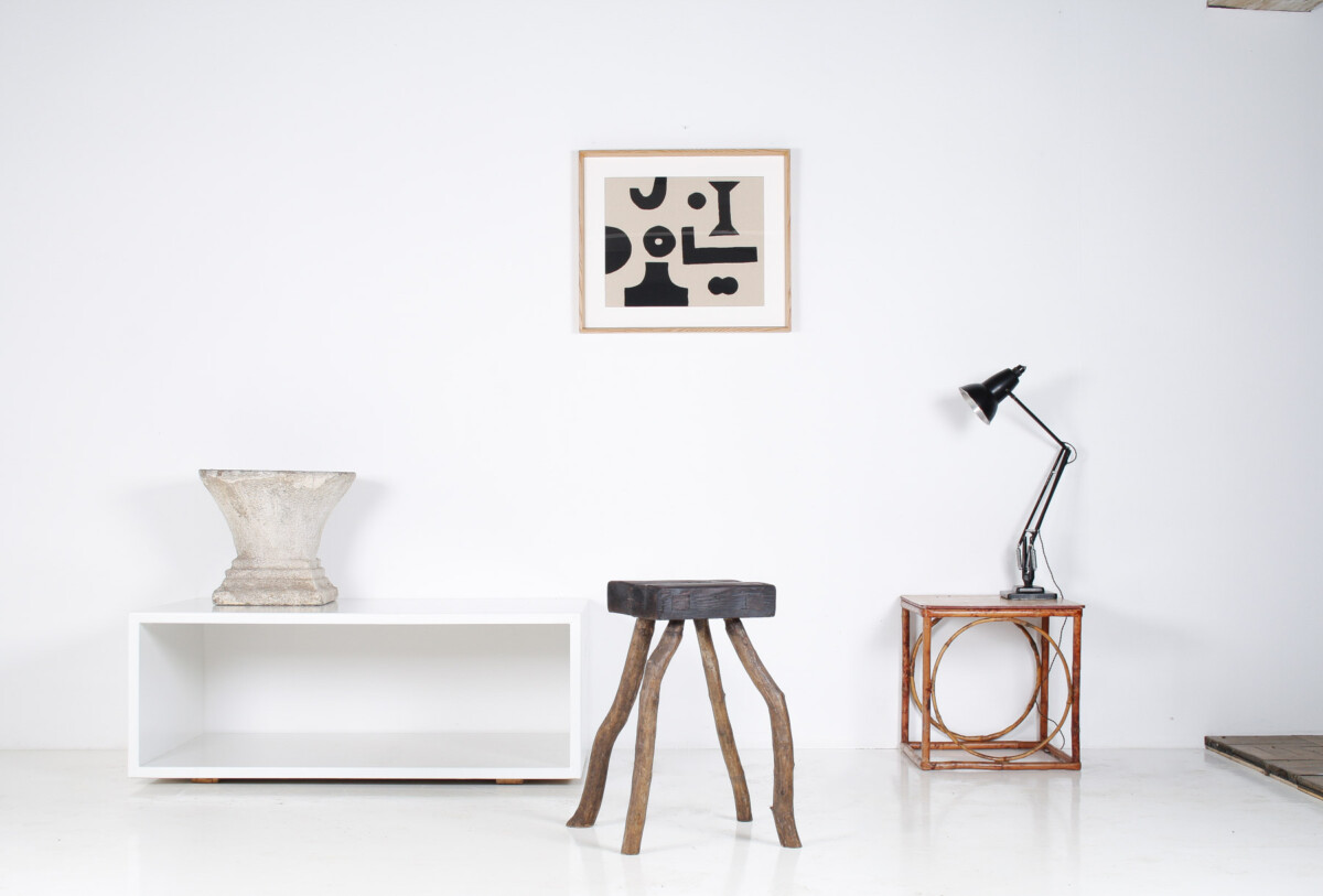 A Primitive Organic Wooden Vernacular Wabi Sabi Side Table or Stool - Image 2