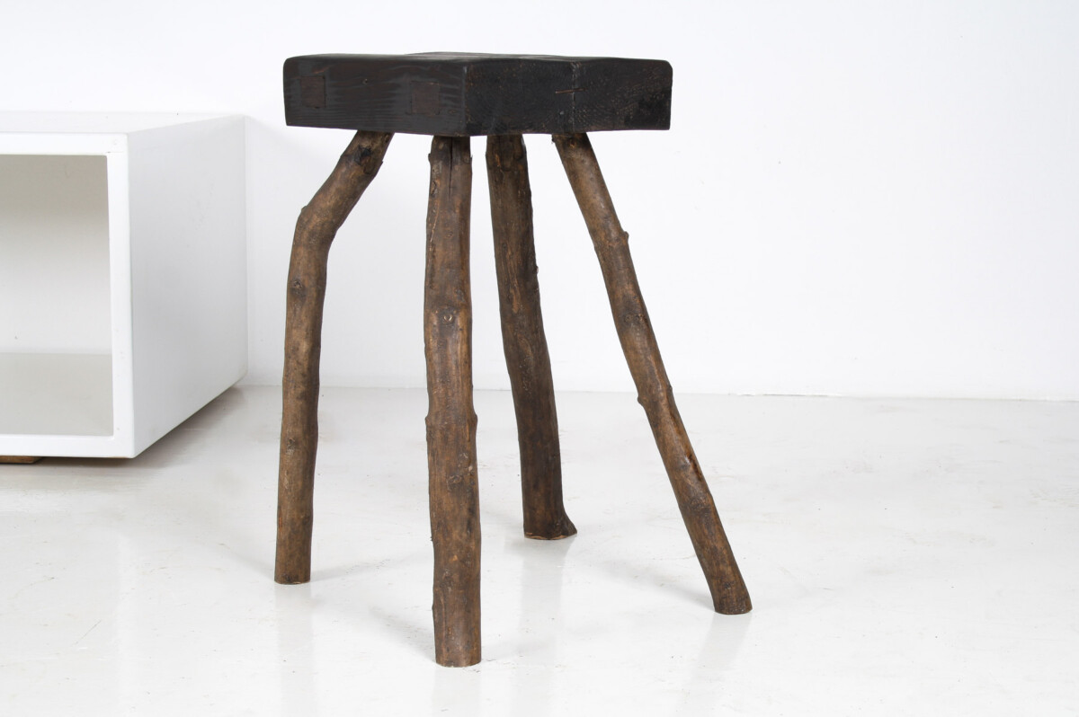 A Primitive Organic Wooden Vernacular Wabi Sabi Side Table or Stool - Image 12