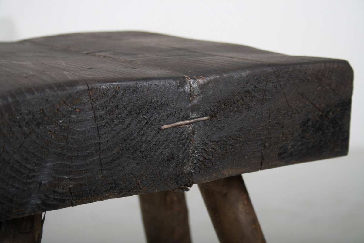 A Primitive Organic Wooden Vernacular Wabi Sabi Side Table or Stool - Image 10