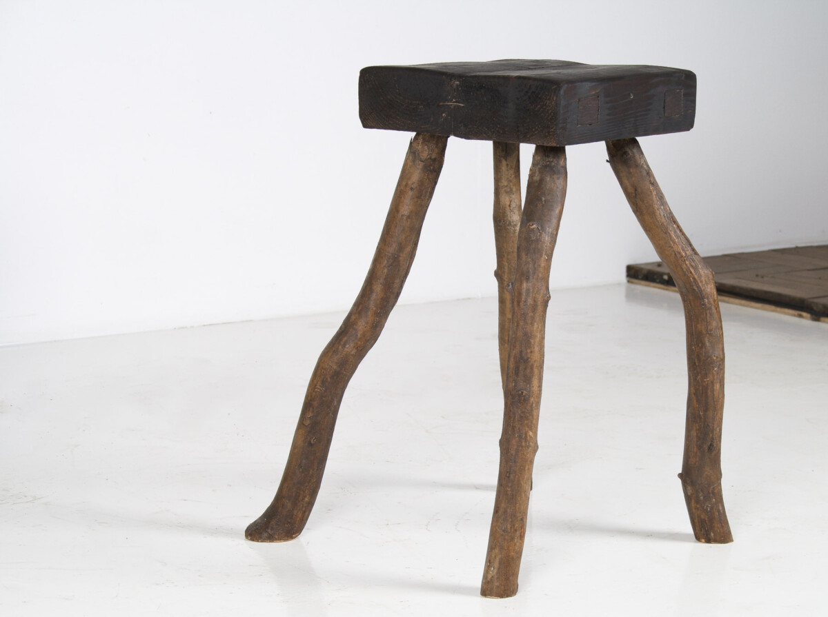 A Primitive Organic Wooden Vernacular Wabi Sabi Side Table or Stool - Image 6