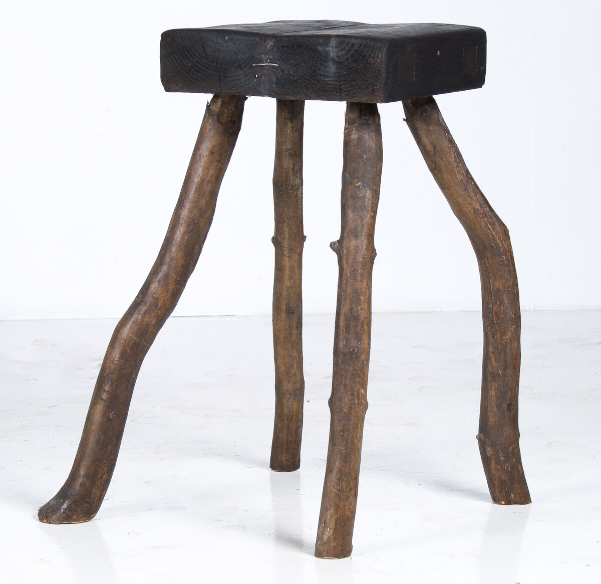A Primitive Organic Wooden Vernacular Wabi Sabi Side Table or Stool - Image 3