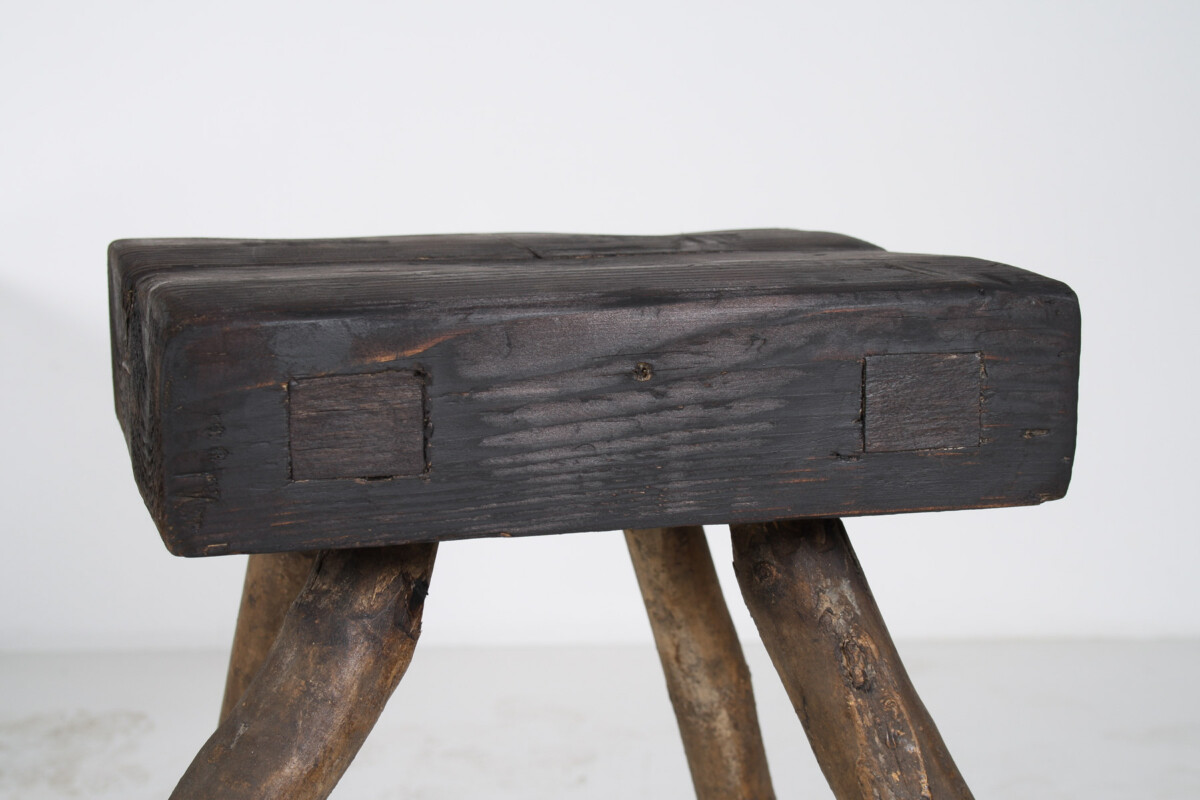 A Primitive Organic Wooden Vernacular Wabi Sabi Side Table or Stool - Image 15