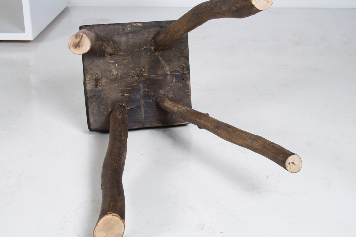 A Primitive Organic Wooden Vernacular Wabi Sabi Side Table or Stool - Image 13