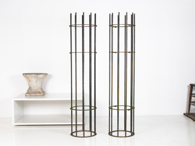 A Pair of Reclaimed Iron Tree Guards Garden Trellis Topiary Frames