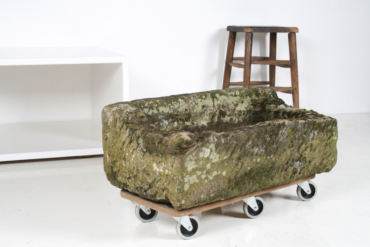 Carved Stone Trough Planter Weathered Sandstone Garden Feature - Image 8