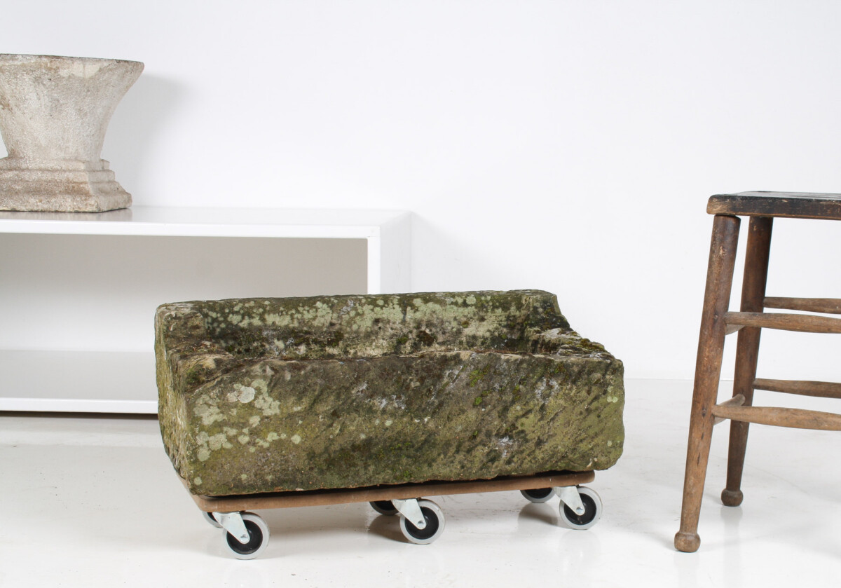 Carved Stone Trough Planter Weathered Sandstone Garden Feature - Image 9