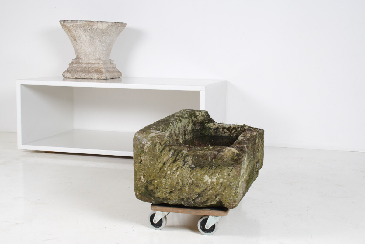 Carved Stone Trough Planter Weathered Sandstone Garden Feature - Image 4