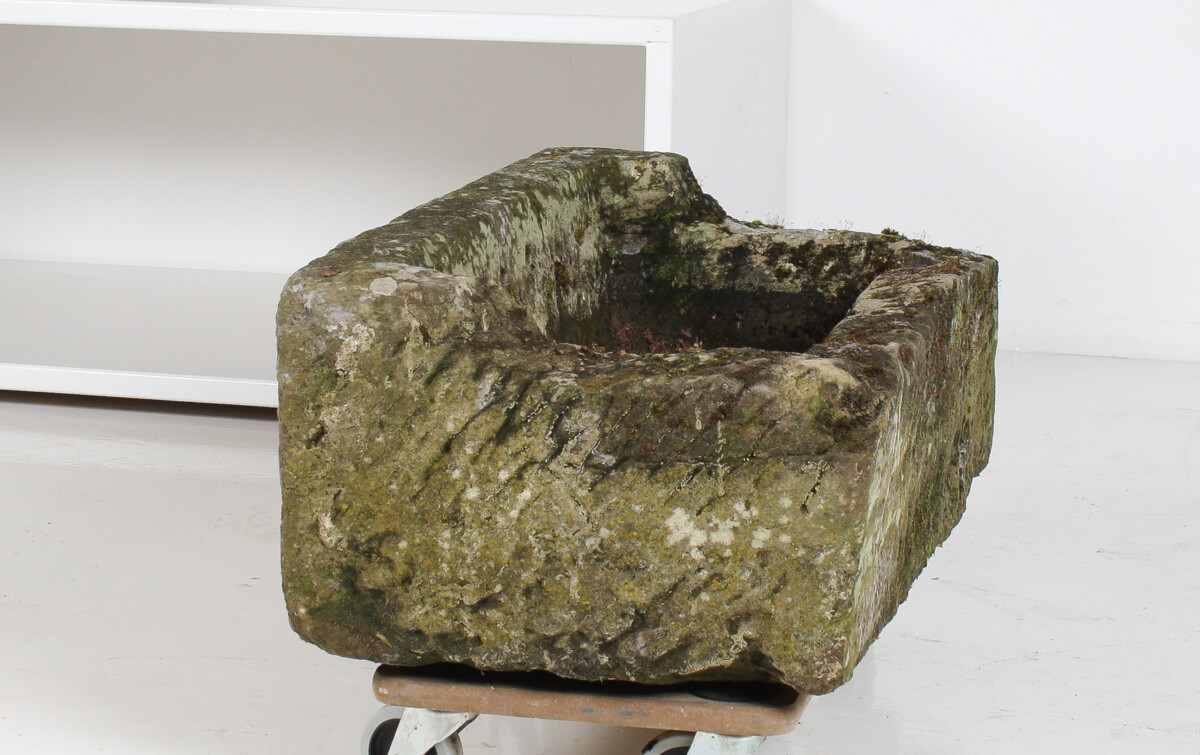 Carved Stone Trough Planter Weathered Sandstone Garden Feature - Image 7