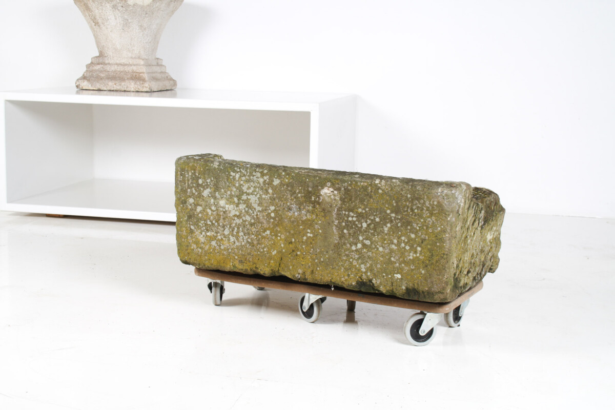 Carved Stone Trough Planter Weathered Sandstone Garden Feature - Image 6