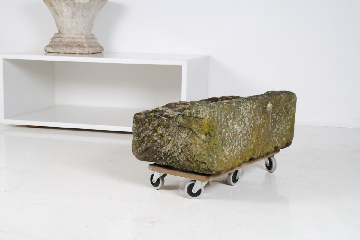 Carved Stone Trough Planter Weathered Sandstone Garden Feature - Image 5
