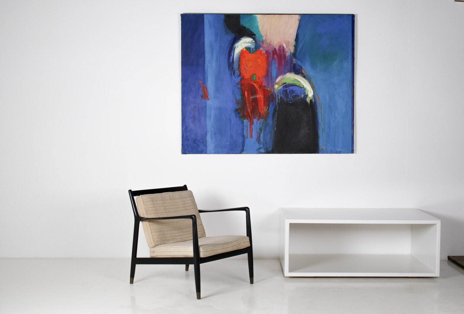 A Large Abstract Oil on Canvas Painting by Robert K McKellar ...