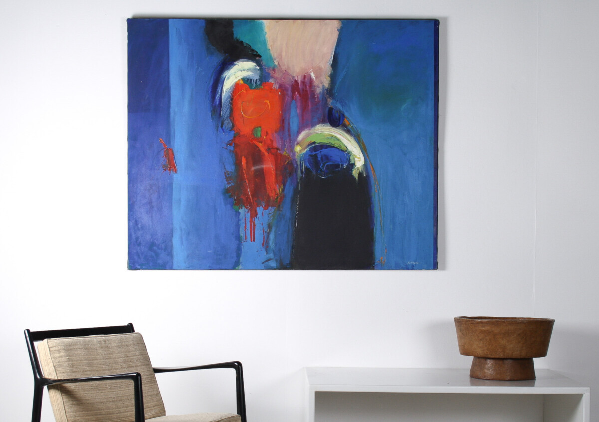 A Large Abstract Oil on Canvas Painting by Robert K McKellar