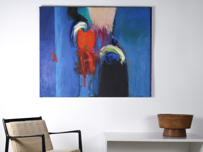 A Large Abstract Oil on Canvas Painting by Robert K McKellar