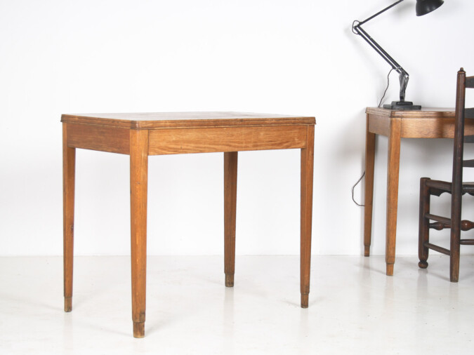 A pair of 1940s British Military MOD Oak Desk Tables – Royal Crest