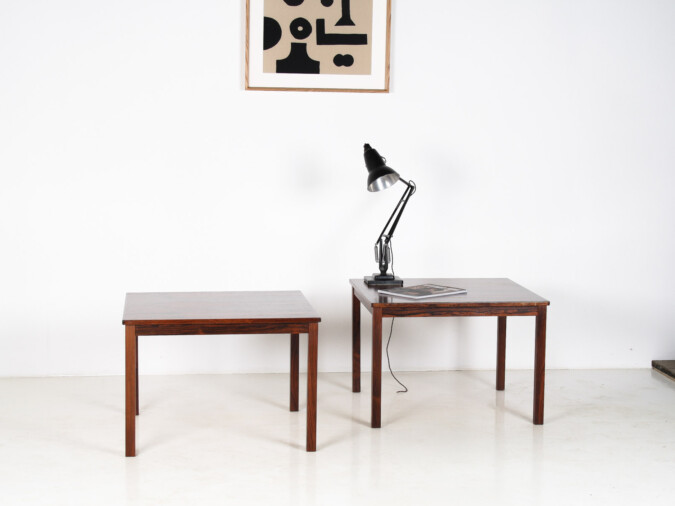 A Pair of 1960/70s Mid Century Modern Danish Rosewood Square Coffee Tables