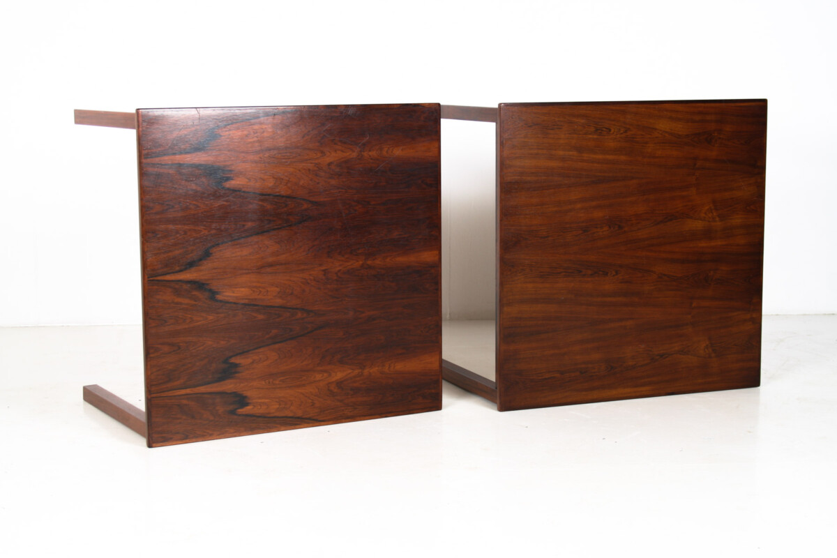 A Pair of 1960/70s Mid Century Modern Danish Rosewood Square Coffee Tables - Image 7