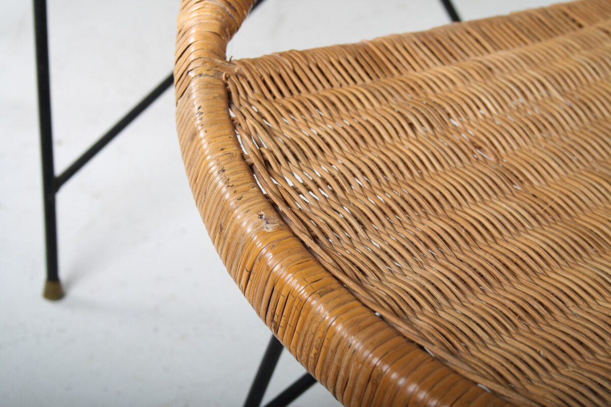 A Pair of 1950s Mid-Century Rattan Basket Chairs in the manner of Arthur Umanoff - Image 14