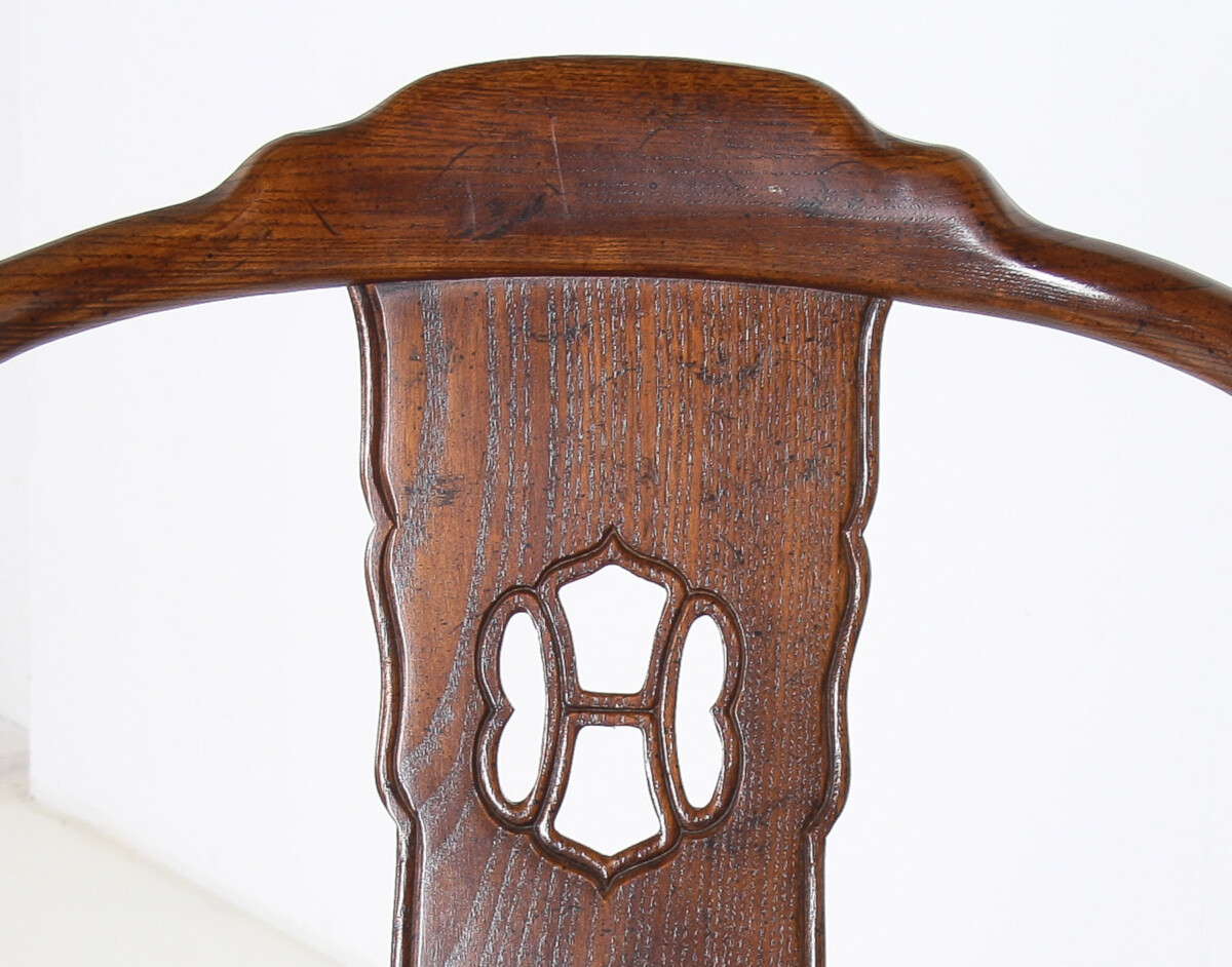 An Antique Chinese Horseshoe Hongmu Late Qing Chair - Image 10