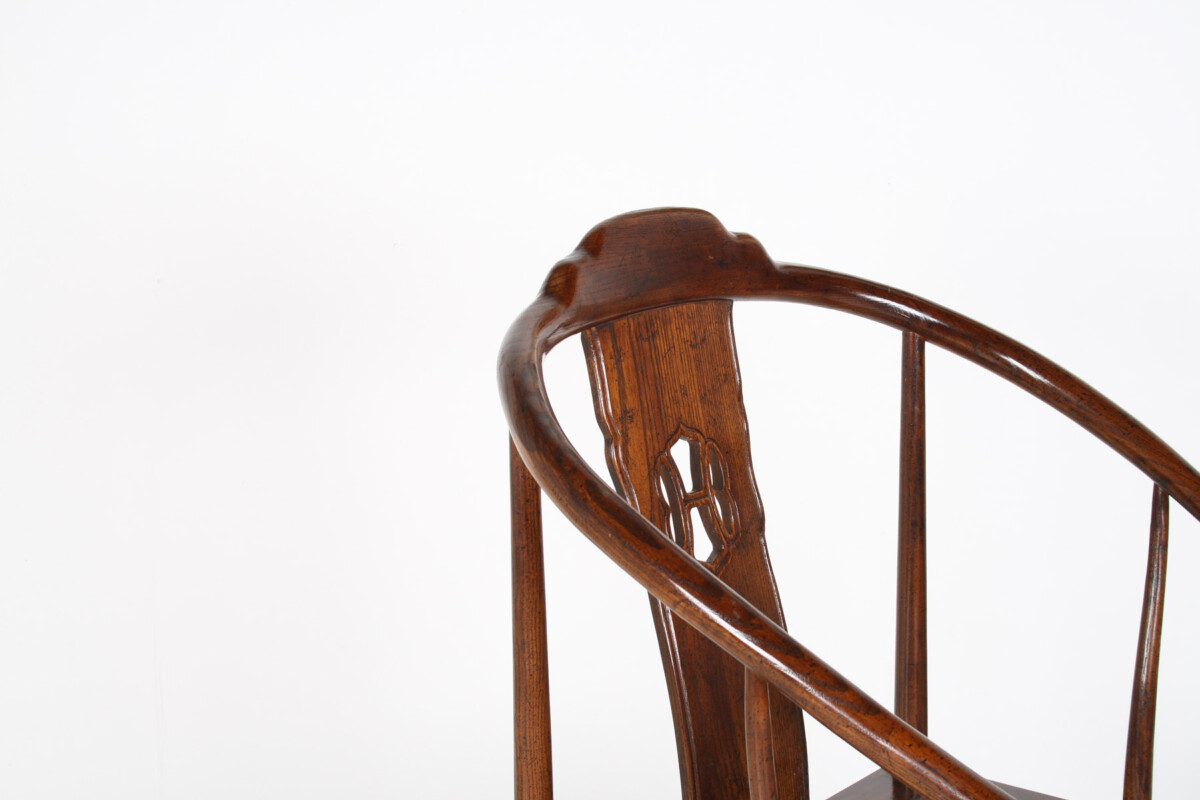 An Antique Chinese Horseshoe Hongmu Late Qing Chair - Image 3