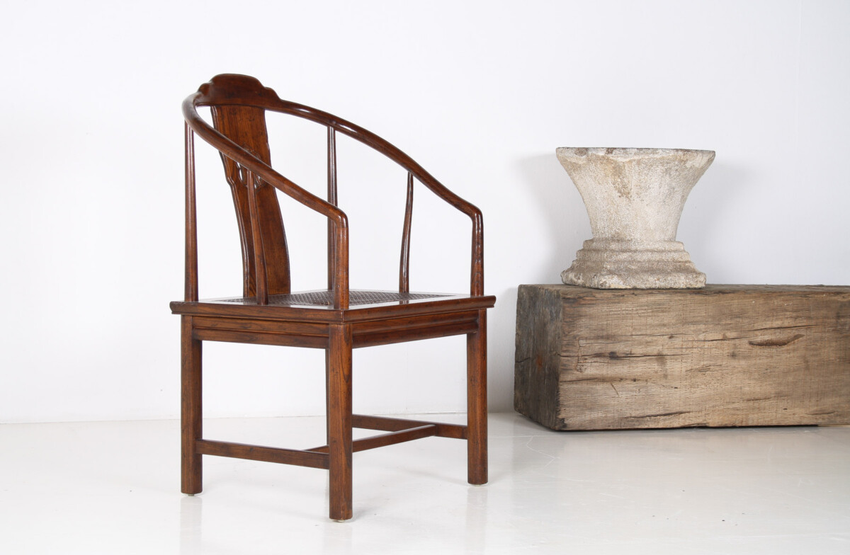 An Antique Chinese Horseshoe Hongmu Late Qing Chair - Image 2