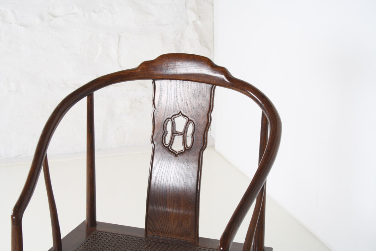 An Antique Chinese Horseshoe Hongmu Late Qing Chair - Image 9