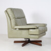 Danish Mid-Century 1960s Sage Green Leather Swivel Lounge Chair with Tilt - Image 5